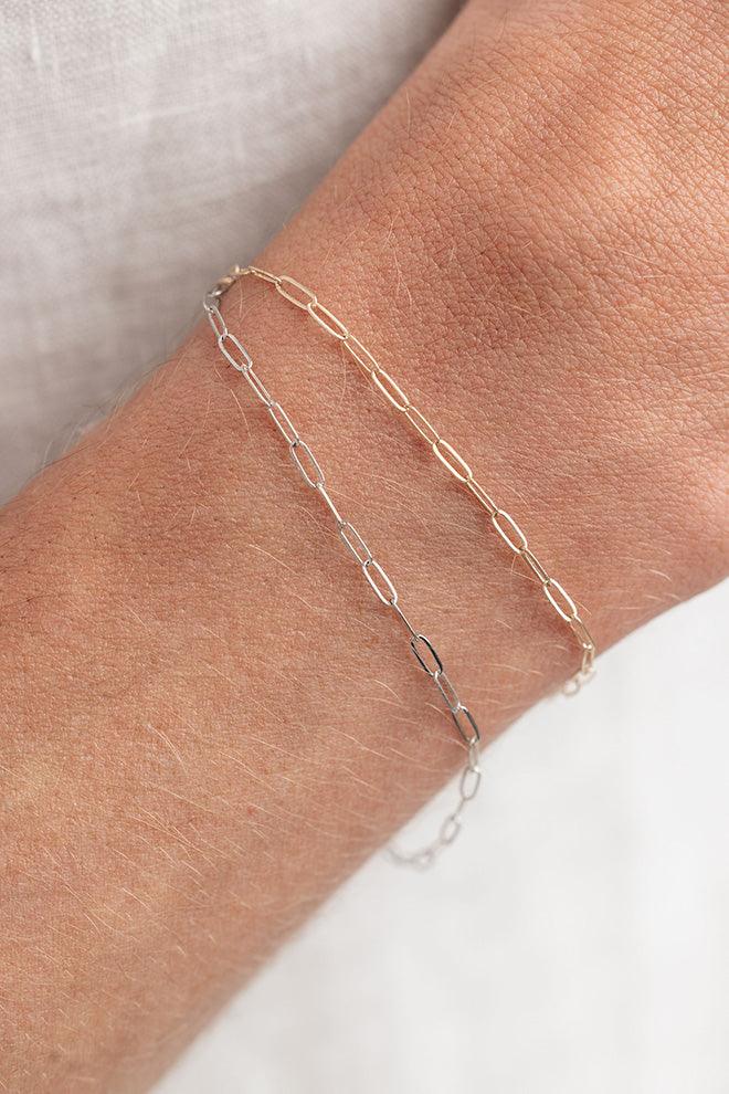 14k gold large link bracelets