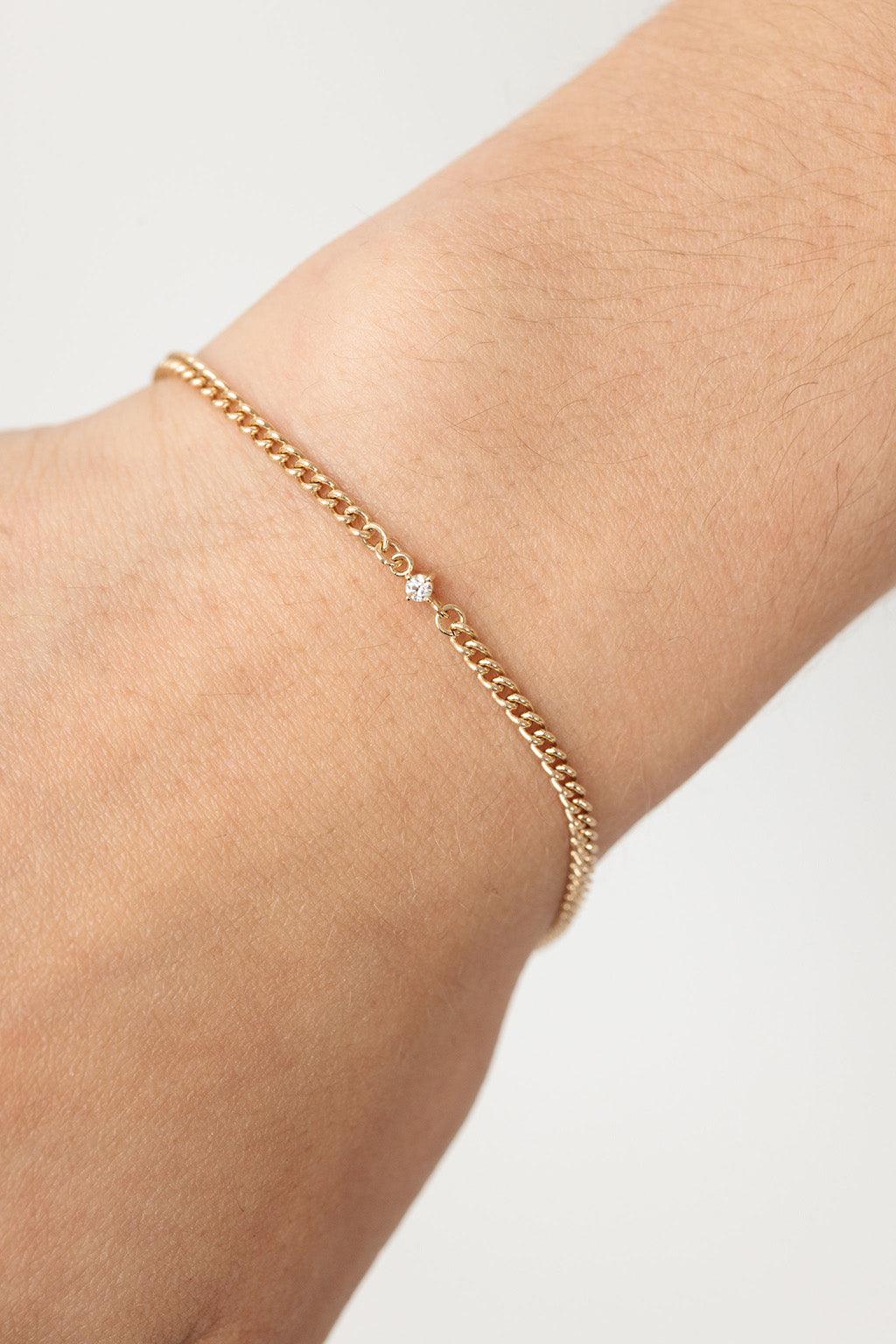 luxe ice link on loretta chain bracelet