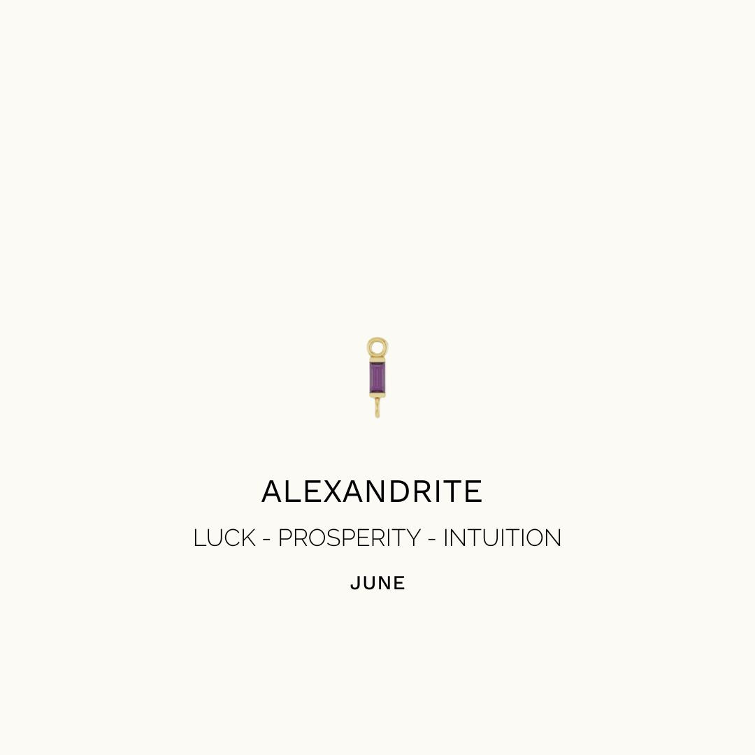 ALEXANDRITE BAGUETTE CHARM
