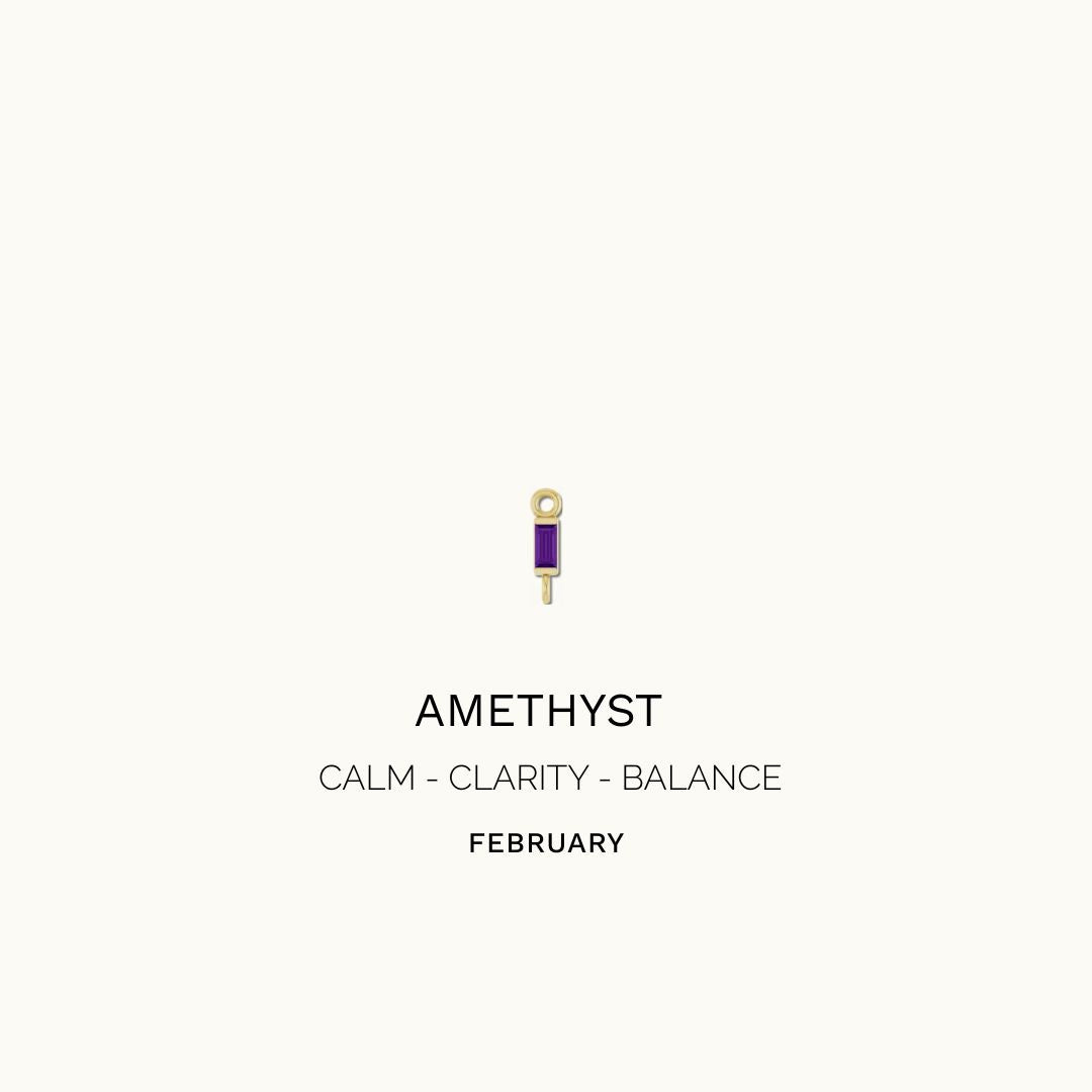 AMETHYST BAGUETTE CHARM