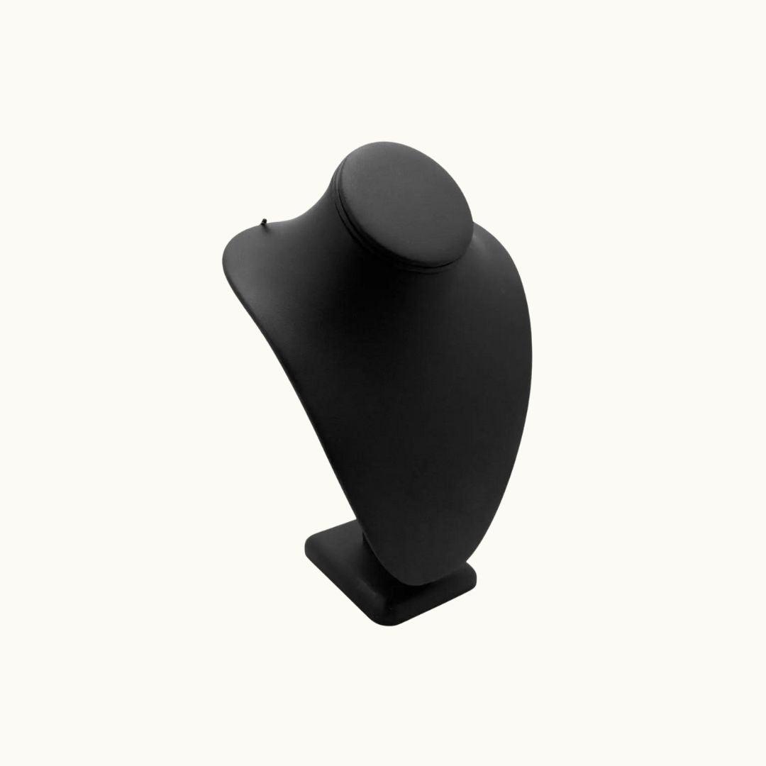 Black Leatherette Necklace Bust