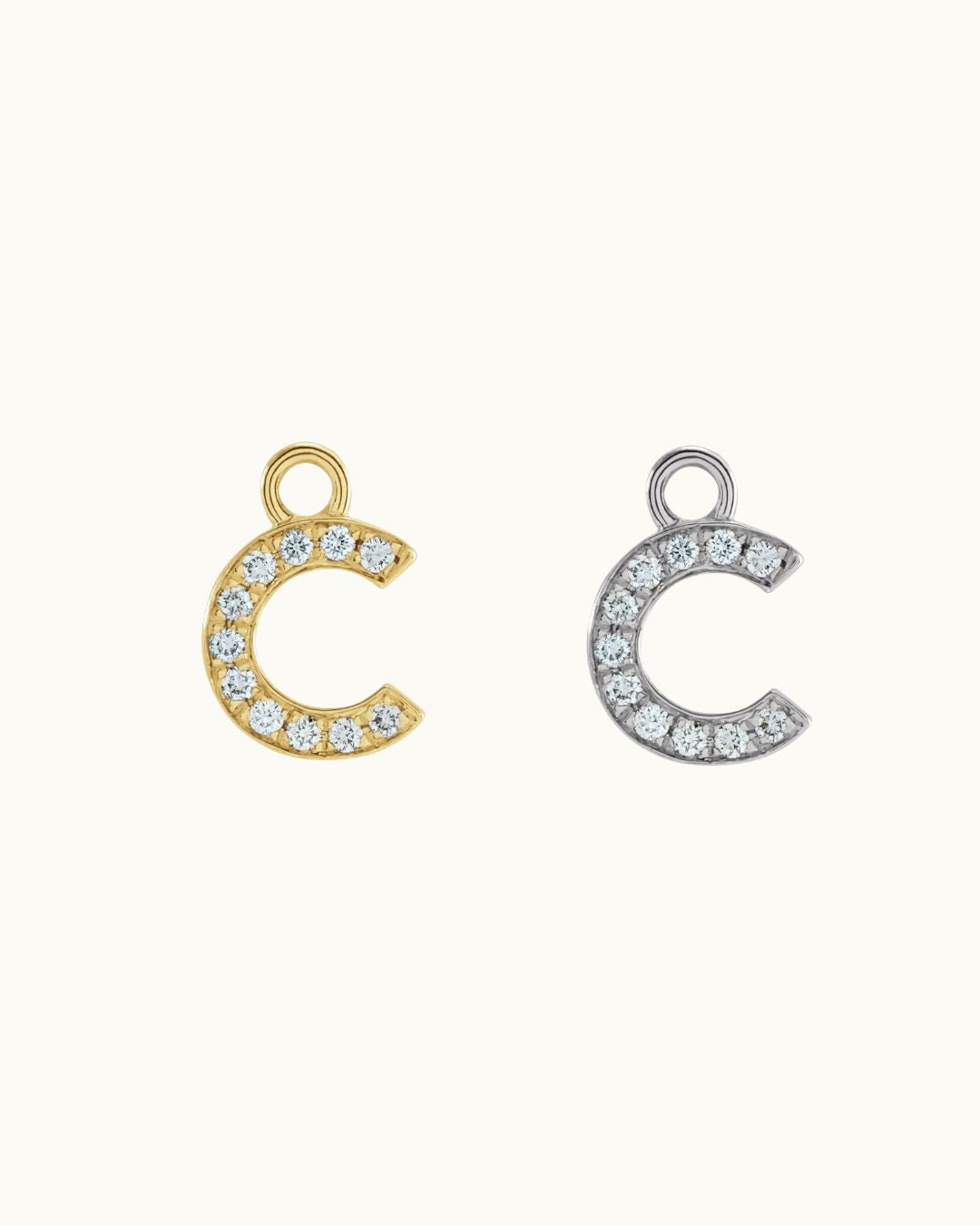 Petite Pavé Initial Charms