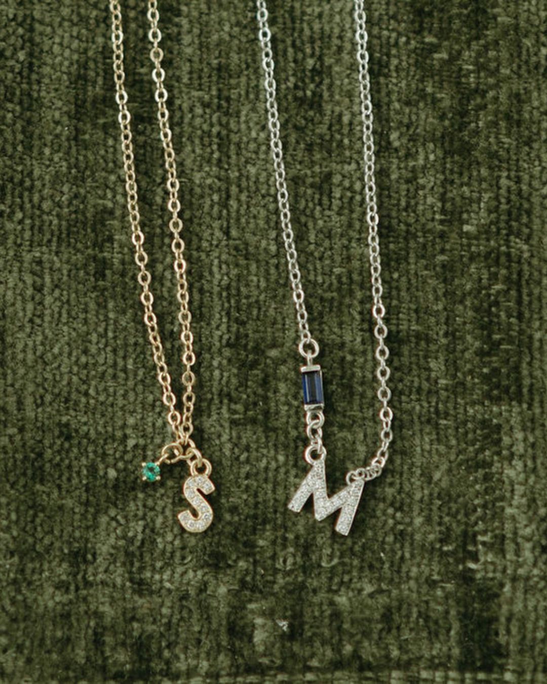 Petite Pavé Initial Charms