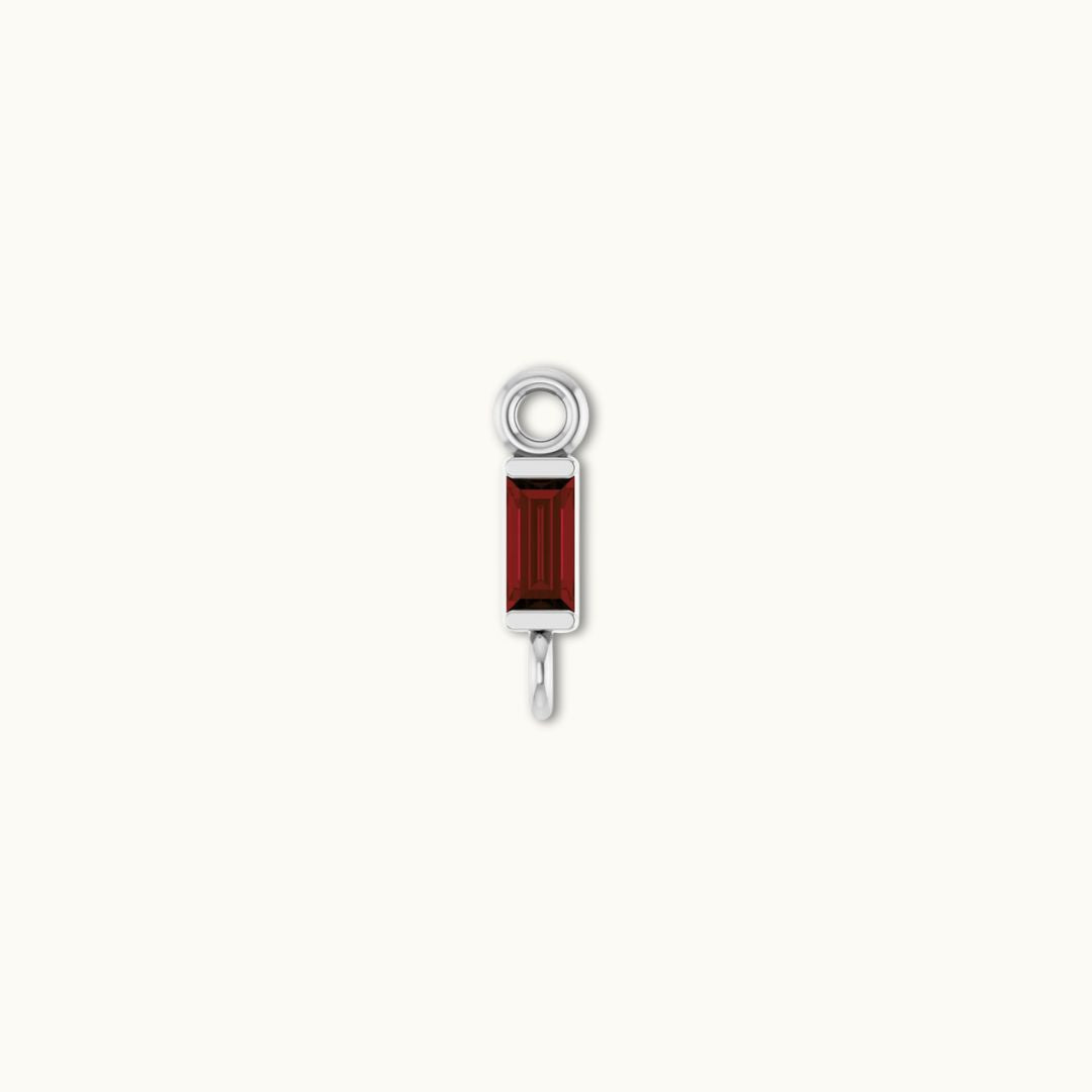 GARNET BAGUETTE CHARM