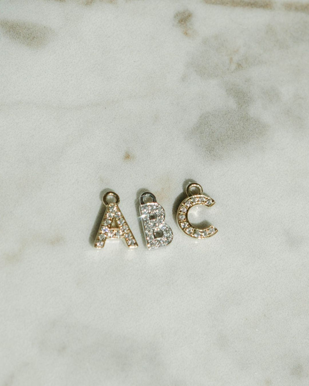 Petite Pavé Initial Charms