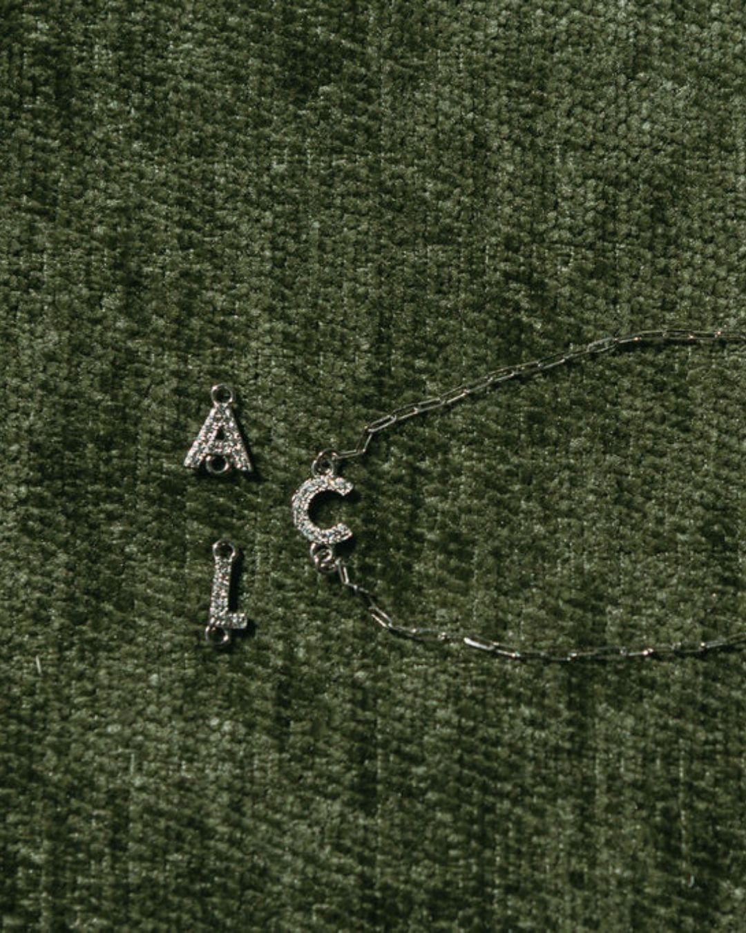Petite Pavé Initial Charms