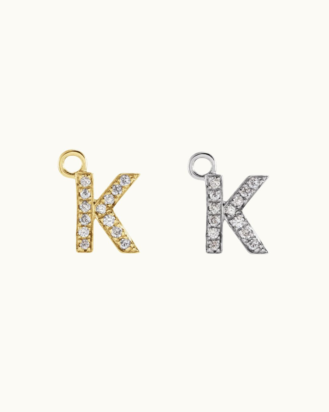 Petite Pavé Initial Charms