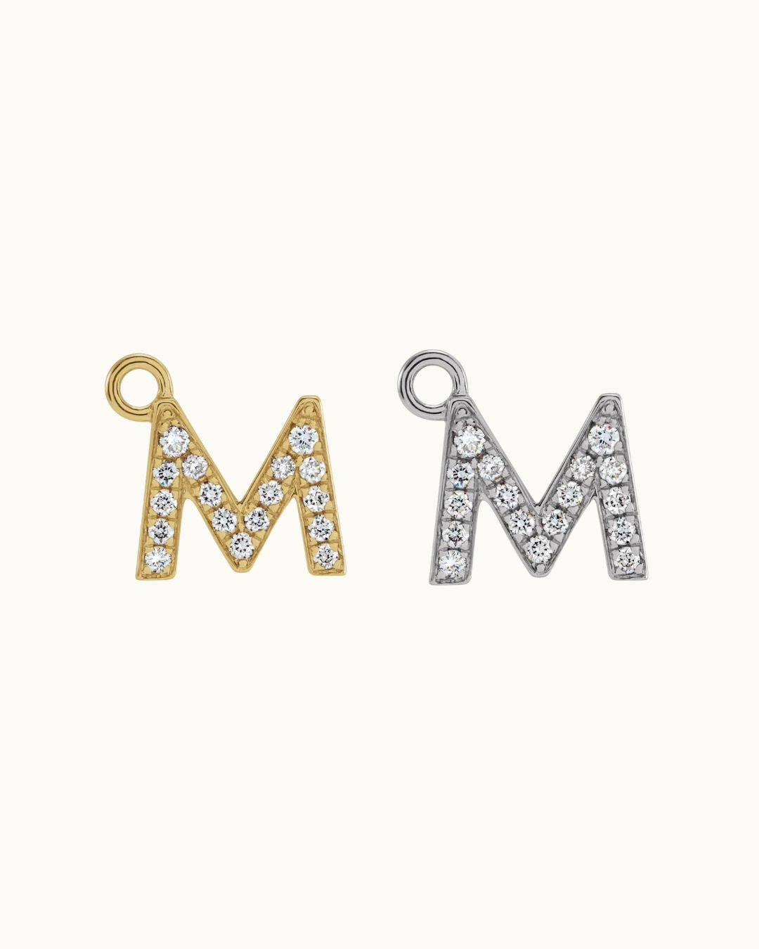Petite Pavé Initial Charms