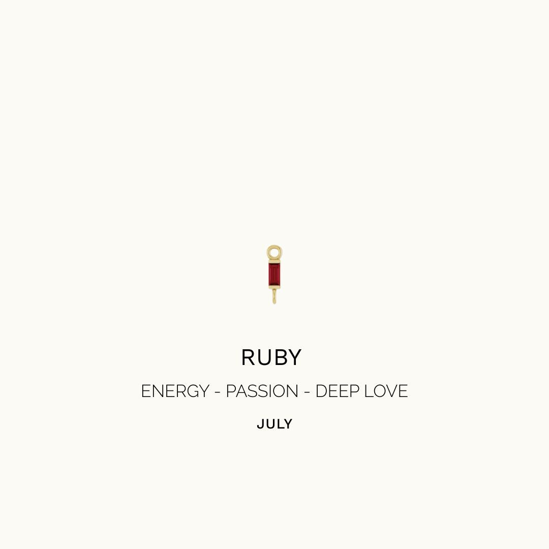 RUBY BAGUETTE CHARM