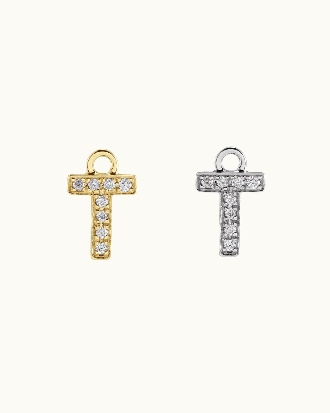 Petite Pavé Initial Charms