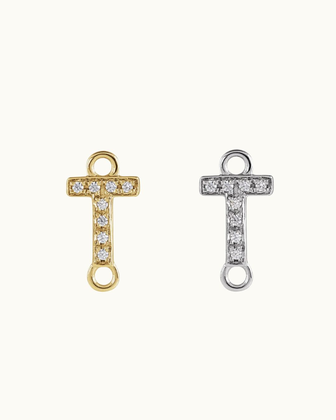 Petite Pavé Initial Charms
