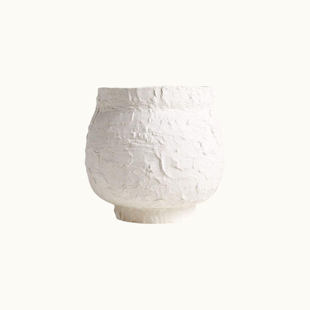 White Textured Ceramic Vase