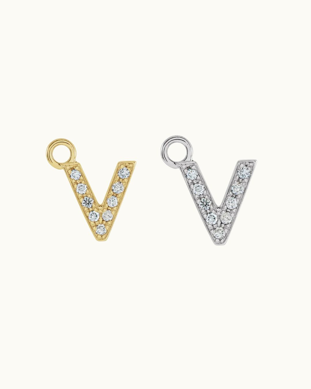 Petite Pavé Initial Charms