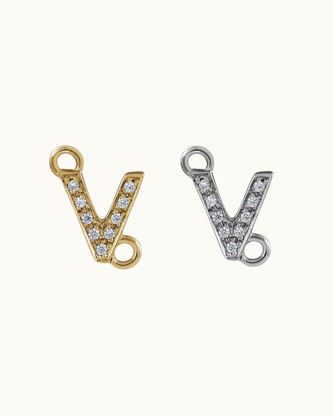 Petite Pavé Initial Charms