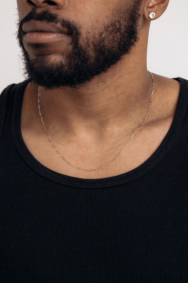 men's jewelry yellow gold large link necklace